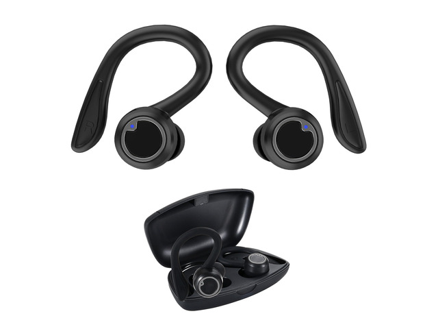 OSE Sport Hook Bluetooth Wireless Earbuds, 2-in-1 Detachable Hook, Active Noise Canceling, 12 Hours Playtime, Charging Case, Button Controls,...