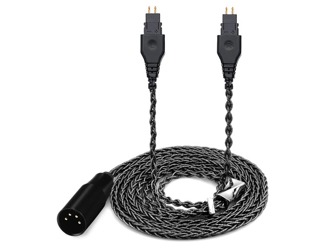 HD600 Audio Cable,8N Single Crystal Silver-Plated Mixed Cord Compatible with Sennheiser HD650 HD580 HD660S HD6XX HD565 HD545 Headphones 6.5ft 4PIN XLR