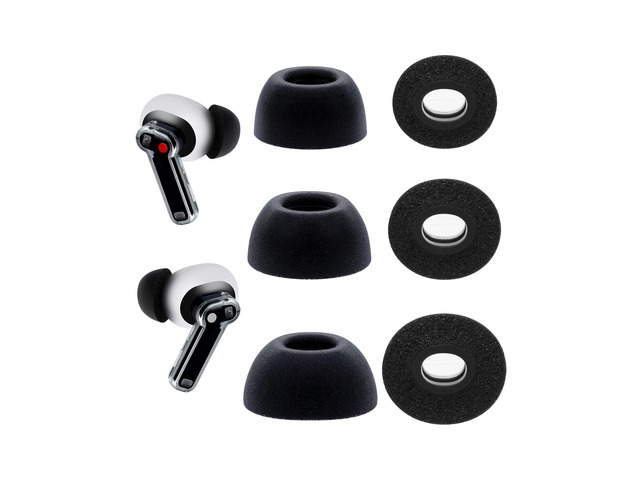 Replacement Foam Ear Tips for Nothing Ear/Ear (a)/ Ear (3) Earbuds Memory Foam Tips, 3 Pairs (S/M/L) Black