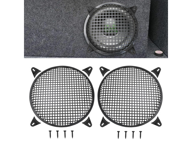 12' Speaker Grill Cover: Car Audio Speaker Grill Cover, Subwoofer Metal Mesh-Waffle Grill Cover Protector with Rubber Frame(Pack of 2)