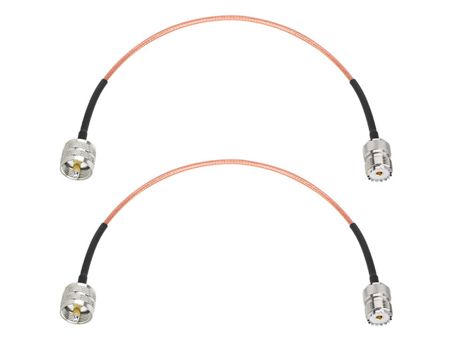 RG316 UHF Male to UHF Female Coaxial Cable 1FT 2PCS CB Antenna Cable PL 259 UHF Male to UHF Female SO239 Cable, 50 Ohm Low Loss for HAM Radio...