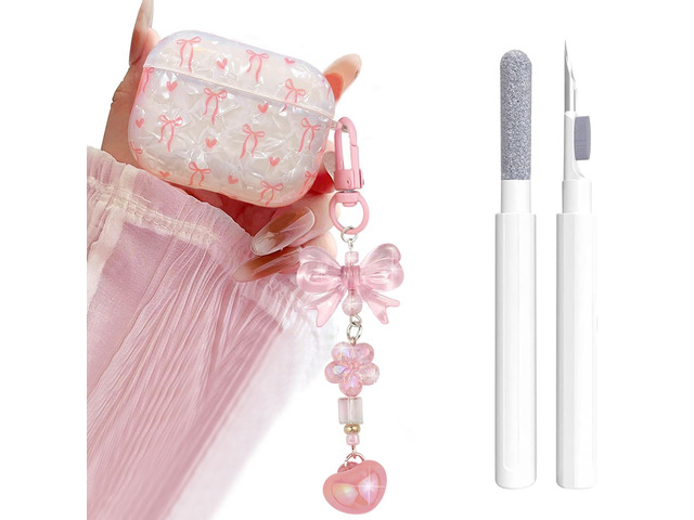 for Airpods Pro 3 Case Clear,Cute Shell Girly Bow Tie Kawaii Ribbon Heart Pattern for Airpod Pro 3rd Generation Case Cover,Soft TPU with Bowknot...