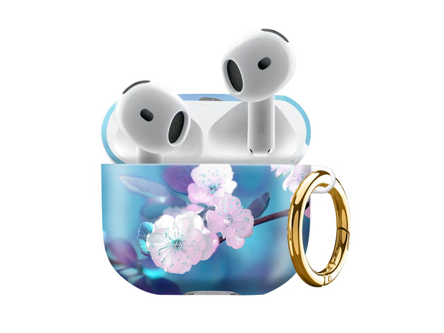 Compatiable with AirPod 4 Protective Case 2024, Soft Protective Case with Keychain for Women,Cute Shockproof Charging Case Cover for AirPod 4(Blue...