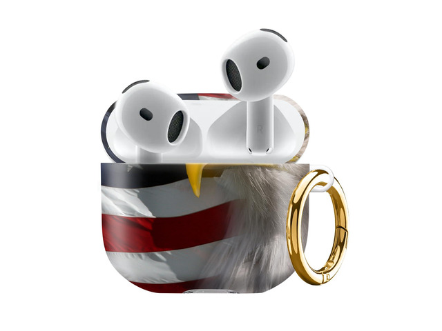 Compatiable with AirPod 4 Protective Case 2024, Soft Protective Case with Keychain for Women,Cute Shockproof Charging Case Cover for AirPod 4(Eagle...