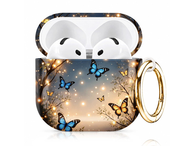 Compatiable with AirPod 4 Protective Case 2024, Soft Protective Case with Keychain for Women,Cute& Sleek Design Shockproof Charging Case Cover for...