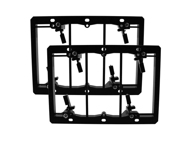 2PCS 3-Gang Low Voltage Mounting Bracket Multipurpose Drywall Mounting Bracket for Wall Plate of Telephone Wires, Network Cables, HDMI, Coaxial,...