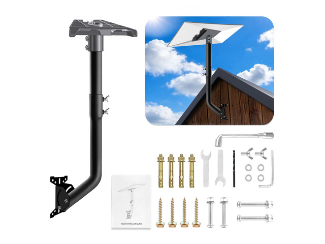 Gen 3 Starlink Mount, Adjustable Starlink Gen 3/4/4X Mounting Kit with Telescoping Support Arm, V3 Standard Dish Includes Gen 3 Pipe Adapter Fit...