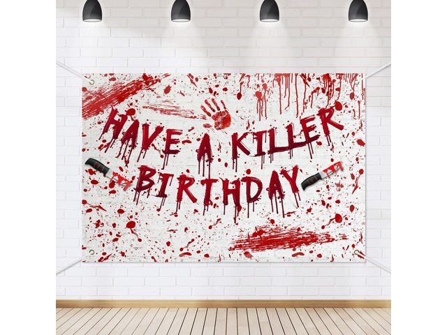 Have a Killer Birthday Banner Backdrop Halloween Horror Murder Mystery Party Decorations Halloween Bloody Horror Movie Birthday Party Decorations...