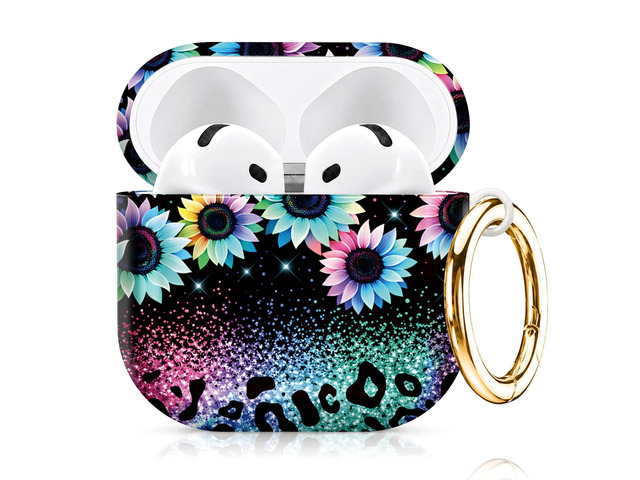 Compatiable with AirPod 4 Protective Case 2024, Soft Protective Case with Keychain for Women,Cute& Sleek Design Shockproof Charging Case Cover for...