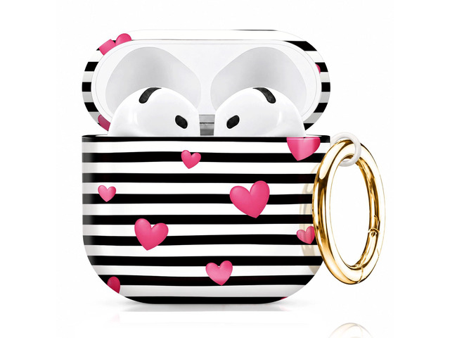 Compatiable with AirPod 4 Protective Case 2024, Soft Protective Case with Keychain for Women,Cute& Sleek Design Shockproof Charging Case Cover for...