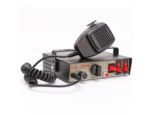 12V 200W 9 Tones Emergency Warning Siren PA System [Handheld Microphone][Hands-Free][2 x 10A Switches] Capable with Any 8 Ohms/100-200 Watt Horn...