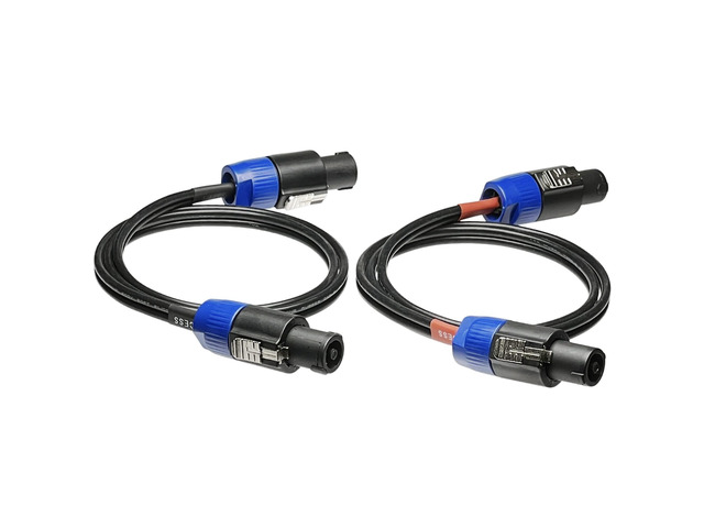 CESS-114-3f Speaker Cable Speakon Plug Male to Male 12 Gauge Cable, 2 Pack (3 Feet)
