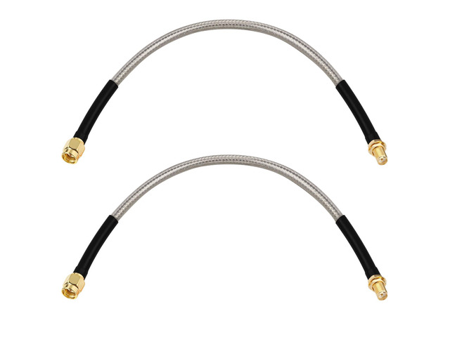 RP-SMA Male to RP-SMA Female Bulkhead Cable 1FT 2PCS, RG58 Coaxial Cable with Panel Mount, Gold Plated Connector, Low Loss RF Extension Cable for...
