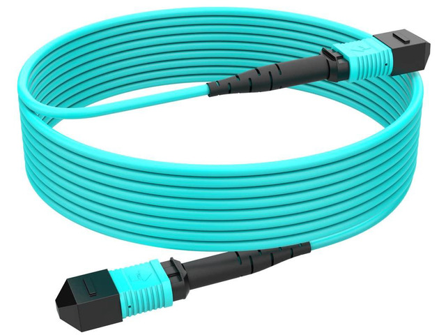 OM3 MPO-MPO Fiber Optic Cable 12-Fiber, Type B, 16.4ft/5m Multi-Mode Fiber Patch Cable Female to Female, Compatible with QSFP+ & QSFP28, MTP,...