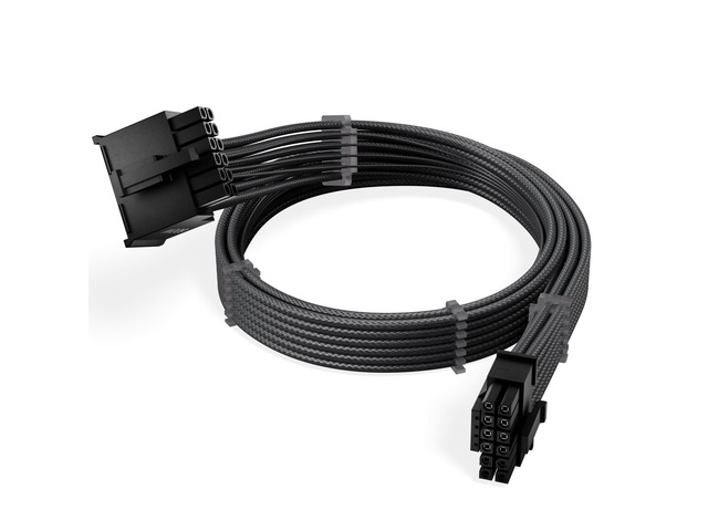 X-Enlazar 12V-2x6 PCIe 5.1 GPU Cable (600W) - 90-Degree Connector, Individually Sleeved with Braiding & Combs, 16AWG Wire, 600mm Length, Type-B...