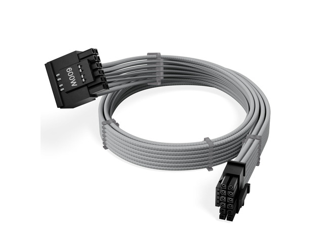 X-Enlazar 12V-2x6 PCIe 5.1 GPU Cable (600W) - 90-Degree Connector, Individually Sleeved with Braiding & Combs, 16AWG Wire, 600mm Length, Type-A...