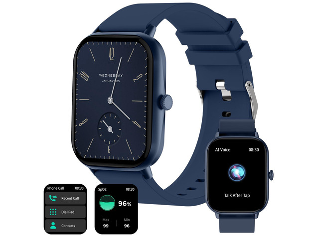 Ninja Call Pro Max 51.05mm (2.01 inch) HD Display Smart Watch, Bluetooth Calling, 120+ Sports Modes, Health Suite, Voice Assistance (Blue)