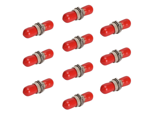 ST Fiber Optic Adapter - ST to ST Simplex Singlemode & Multimode Coupler - 10 Pack - Metal