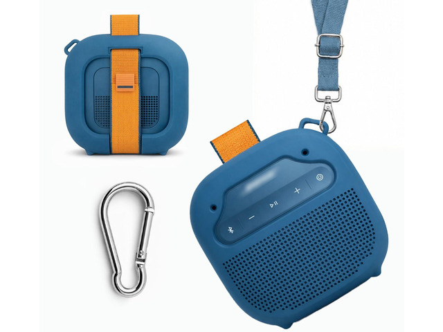 Silicone Cover for Bose New SoundLink Micro Portable Bluetooth Speaker (2nd Gen) with Neck Lanyard (Twlight Blue)