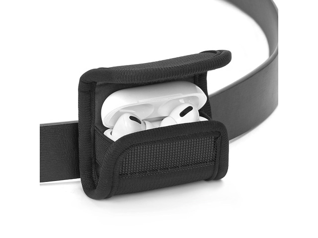 Earbuds Pouch with Belt Loop & Bag Strap Clip, Soft Lining Carrying Case Compatible with Apple AirPods Pro 3, Pro 2, AirPods 4, 3, 2 Charging...