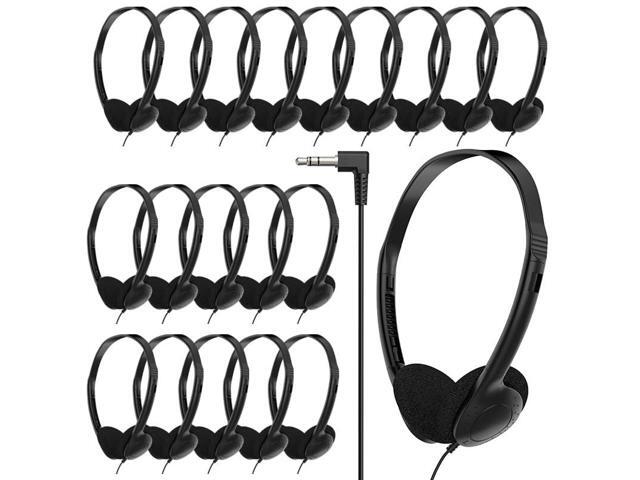 Bulk Headphones for Classroom, 20 Pack Class Set of Headphones Bulk with 3.5 mm Plug, Fit for Computer, Latop, Schools, Libraries, and Kids