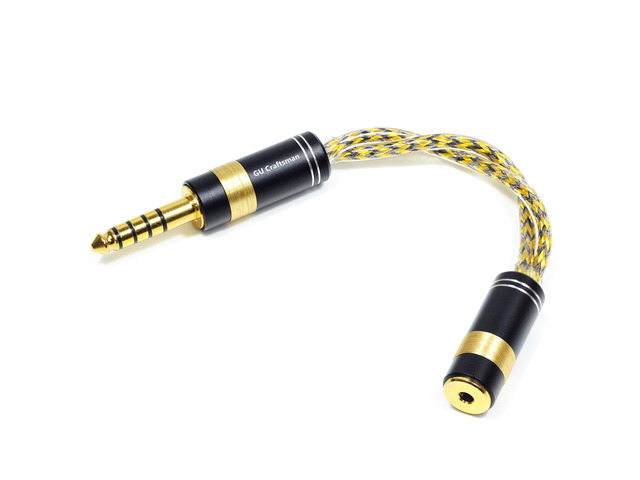 4.4mm Male to 2.5mm Female Headphone Adapter Cable, 6N Silver-Plated Oxygen-Free Copper with Metal Shielding Layer IEM Portable Conversion Cable