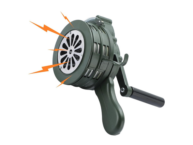 Handheld Air Raid Siren, 110dB Hand Crank Siren Aluminum Alloy Hand Crank Siren for Emergency Alerts, Outdoor Activities, Home Use and General...