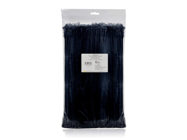 12 Inch Nylon Cable Tie, Black, Multipurpose Heavy Duty, 500 Pack Self-Locking, Cord and Wire Management, For Home, Office, Workshop