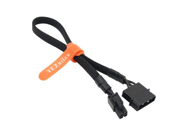 (2-Pack) Molex to 4 Pin ATX CableLP4 Molex Male to ATX 4pin Male Auxiliary Power Adapter Sleeved 13-inch (33cm)
