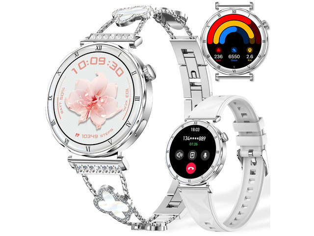Women's Smart Watch, 1.19' AMOLED Always-On Display Fitness Tracker with Bluetooth Call, Heart Rate Blood Pressure Sleep Monitor for Android & iOS,...