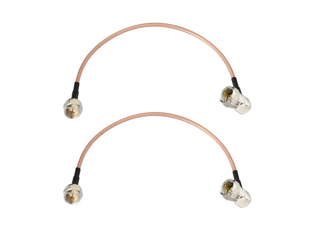 TV Coax Cable 2ft Slim 75 Ohm RG179 Cables F-Type Connector 2-Pack flexible 90 Degree coaxial connector for TV HDTV, CATV, Satellite Antenna...