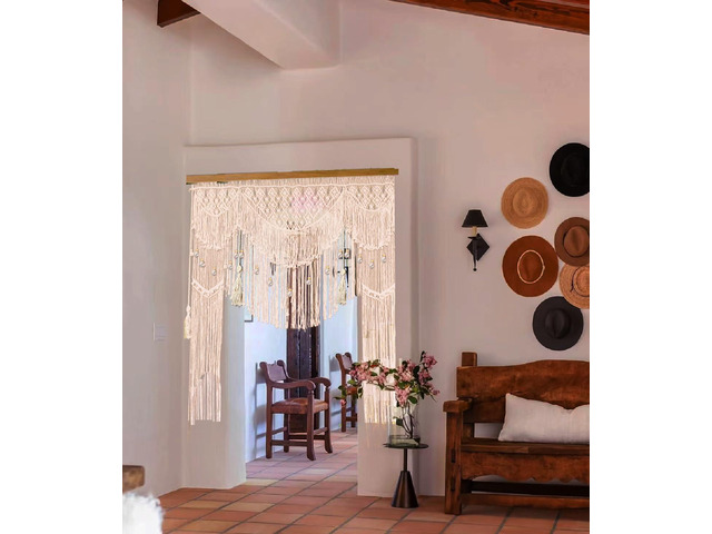 Large Macrame Wedding Backdrop for Arbor/Arch Bohemian Wall Hanging Decor Boho Tapestry Doorway/Window Curtains Room Divider-Luxury (63' Wx74 H)