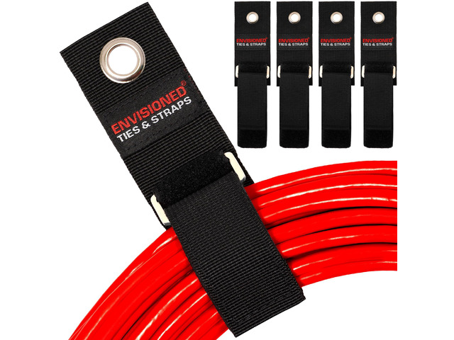 Heavy Duty Hanging Storage Cinch Straps with Metal Buckle (4 Pack, 1.5' x 12') - Electrical Extension Cord & Garden Hose Holder, Cable Management,...