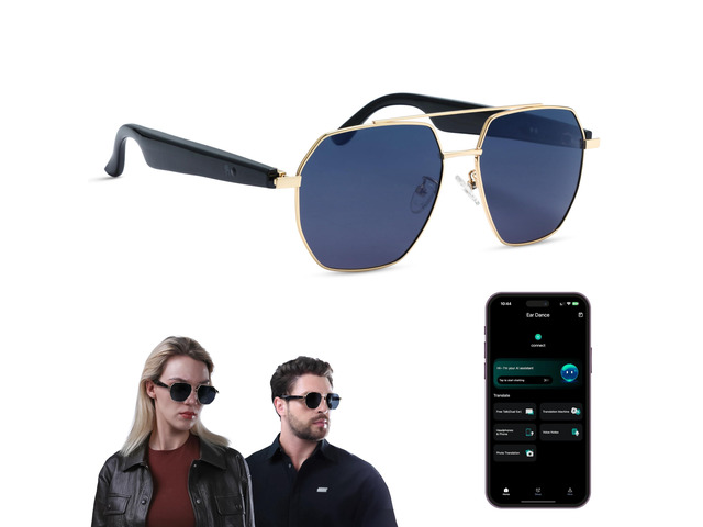 AI Translator Smart Sunglasses, Open-Ear Bluetooth Audio for Calls & Music Real-time AI interpreter & translator, open-ear speakers, auto on/off...
