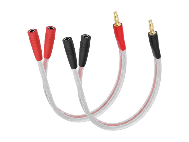 4mm Banana Plug Male to Dual Female Splitter 1 to 2 Audio Extension Cable 14AWG HIFI Speaker Cable with 4mm Banana Plugs Gold-Plated Connector...