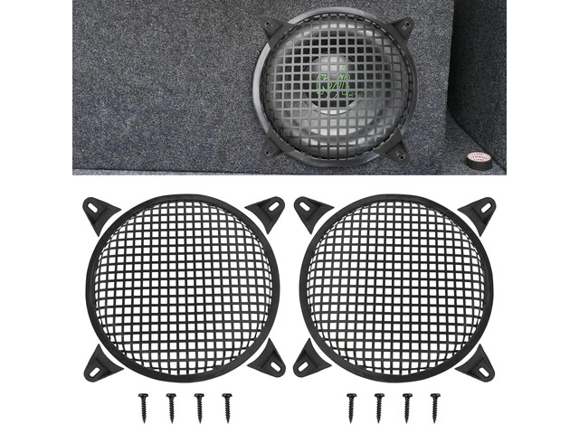 10' Speaker Grill Cover: Car Audio Speaker Grill Cover, Subwoofer Metal Mesh-Waffle Grill Cover Protector with Rubber Frame(Pack of 2)