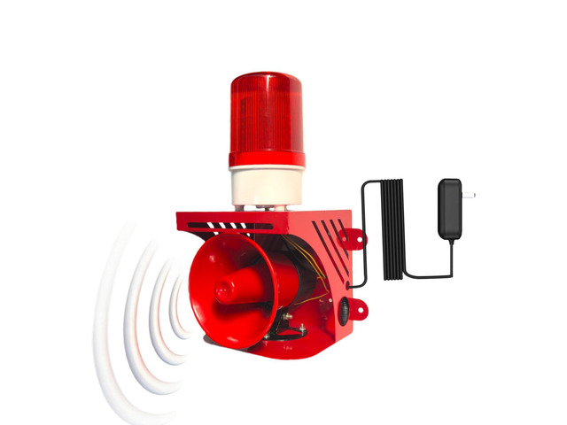 AC110V Industrial Siren Alarm with Strobe Light, 120dB Loud Horn & Red Beacon, Wi-Fi Smart Socket Compatible (WiFi Socket Not Included), Waterproof...