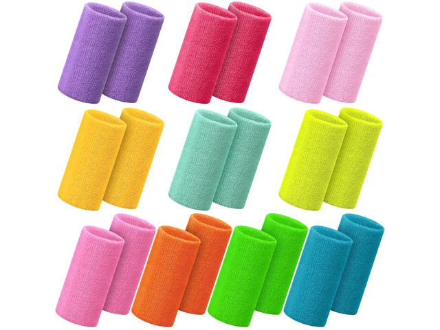 4 Inch Wrist Sweat Bands for Men Women Absorbent Tennis Wristbands Cotton Terry Cloth Sports Wrist Sweatbands for Tennis Basketball Football...