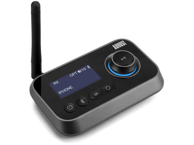 MR280 Bluetooth 5.0 Audio Transmitter Receiver Dual Connection for TV Headphones and Hifi Speakers, Multipoint, Low Latency, Stereo, Volume...