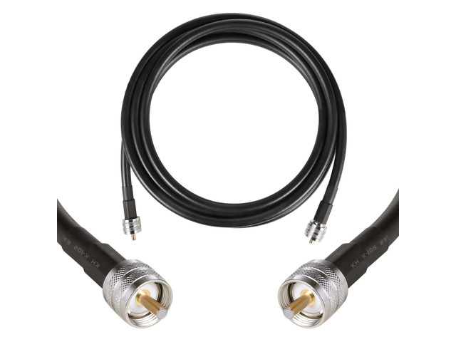 10ft CB Coax Cable, KMR400 Coaxial Cable, UHF PL259 Male to Male Low Loss CB Antenna Cables, 50 Ohm for HAM Radio, Antenna Analyzer, Dummy Load,...