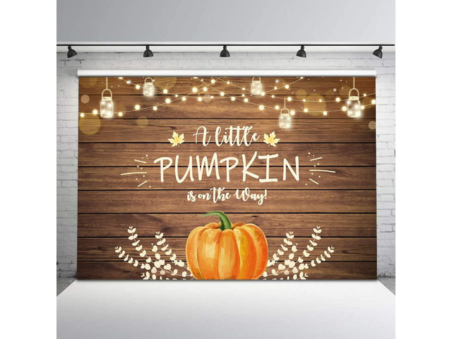 Fall Little Pumpkin Baby Shower Backdrop Baby Shower Decorations 10x8 ft A Little Pumpkin is on The Way Background