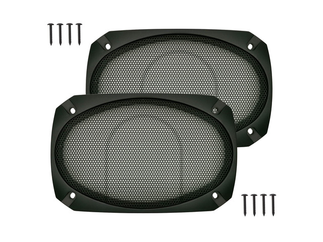 4x6 Inch Black 2Pcs Square Subwoofer Speaker Grill Covers One Piece ABS Frame Metal Mesh Protector for Audio Speaker DIY