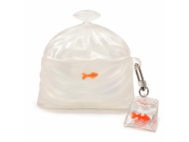 3D Funny Goldfish Bag Silicone Case Cover Compatible with AirPods 1/2/3/4 Generation, 3D Cartoon Earphone Protective Case for Airpods Pro/ Pro2...