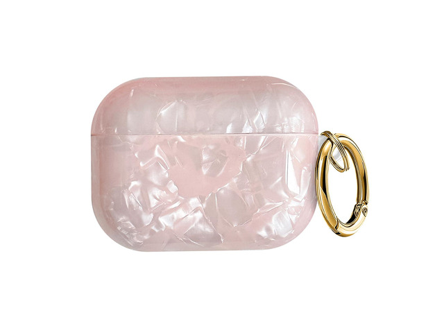 Compatible with AirPods Pro 3 (2025) Case Soft TPU with Cute Golden Keychain Cover Leopard Paint Case for Girls Women for Airpod Pro 3 - Pink