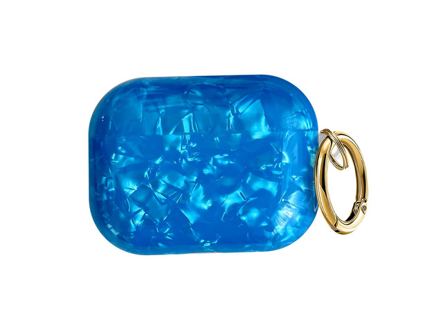Compatible with AirPods Pro 3 (2025) Case Soft TPU with Cute Golden Keychain Cover Leopard Paint Case for Girls Women for Airpod Pro 3 - Dark Blue