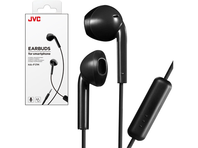 HAF17MB Earbud Headphones with Mic and Remote - Black, Earbuds