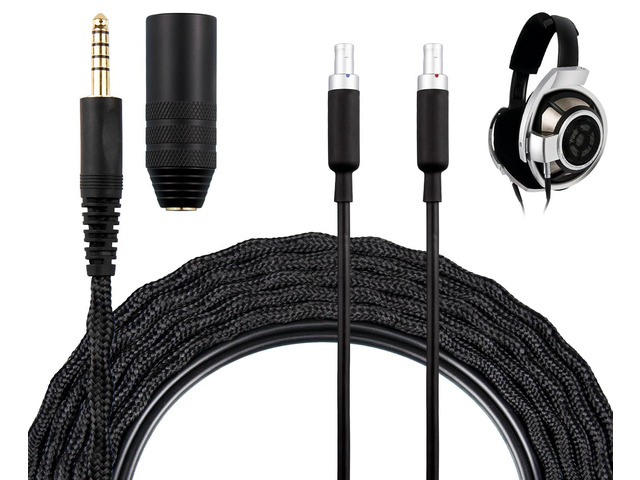 Cable for Sennheiser HD800/HD800S/HD820 - XLR Plug 6N OCC Copper + Silver-Plated OCC, 3 m/10 ft, 4.4 mm Plug & XLR Connector