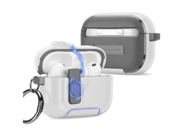 Compatible with AirPods Pro 3 Case with Phone Stand, Precise Fit Design for Apple AirPods Pro 3rd Cover (White)