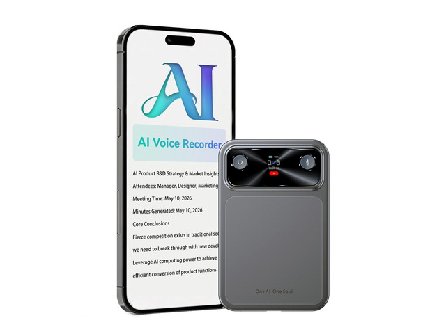 AI Voice Recorder Pocket 16GB Dual Mic 118+ Languages Transcription AI Note Taking Device, Meeting Recorder, AI Note Taker, Dual Microphone, APP...