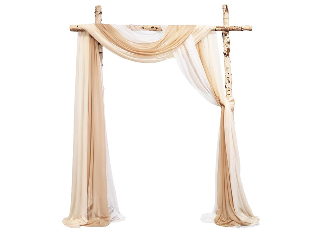 2.5x19.5 ft Wedding Arch Draping Fabric, 3 Panels Draping Fabric Arbor Drapery for Party Bridal Ceremony Backdrop Wedding Stage Reception...